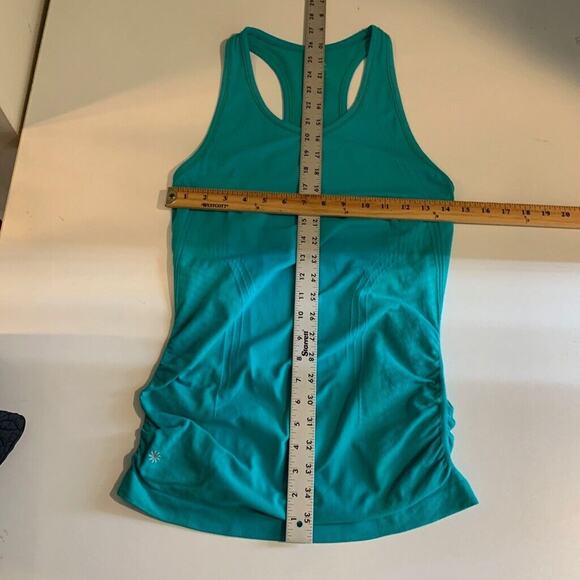 Athleta Tank Top Womens S Small Caribbean Speedlight Seamless Racerback Ruched - Picture 6 of 10